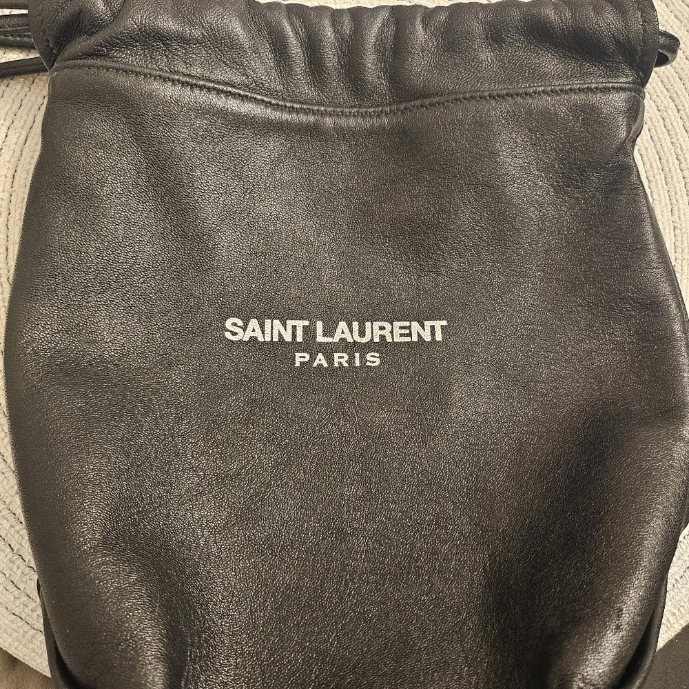 Saint Laurent Black Leather Teddy Bucket Bag - Picture 9 of 16